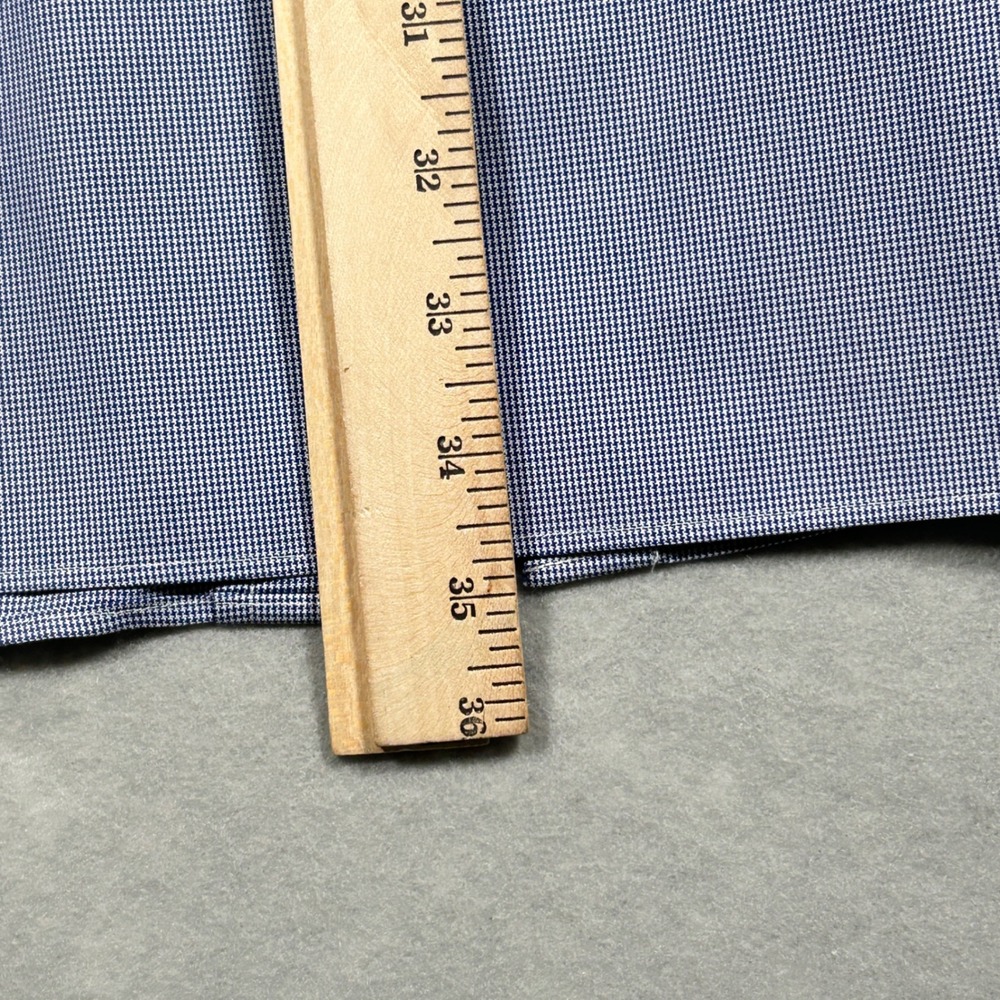 2 Jos. A. Bank Traveler Cotton Shirts Mens 20X35 Navy & Baby Blue Houndstooth - Picture 15 of 16